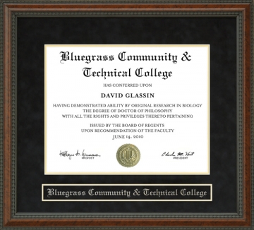 Bluegrass Community & Technical College (BCTC) Diploma Frame