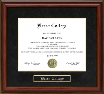 Berea College (BC) Mahogany Diploma Frame