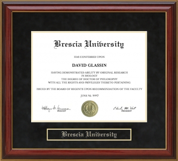 Brescia University (BU) Mahogany Diploma Frame