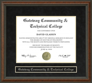 Gateway Community & Technical College (GCTC) Diploma Frame