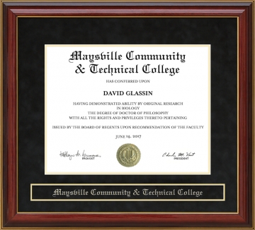 Maysville Community & Technical College Mahogany Diploma Frame