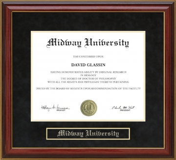 Midway University Mahogany Diploma Frame