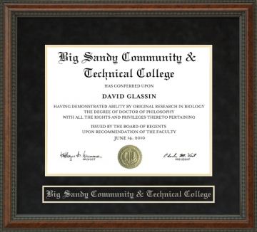 Big Sandy Community & Technical College Diploma Frame