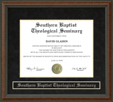 Southern Baptist Theological Seminary (SBTS) Diploma Frame