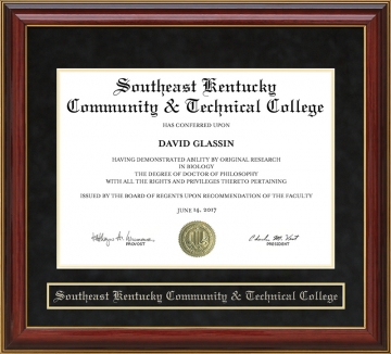 Southeast Kentucky Community & Technical College (SKCTC) Mahogany Diploma Frame