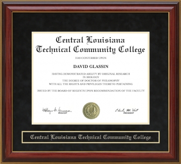 Central Louisiana Technical Community College Mahogany Diploma Frame