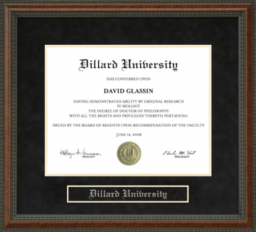 Dillard University Diploma Frame