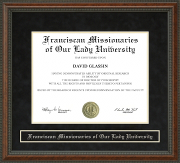 Franciscan Missionaries of Our Lady University Diploma Frame