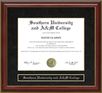 Southern University and A&M College Mahogany Diploma Frame