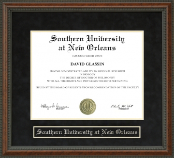 Southern University at New Orleans Diploma Frame