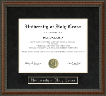 University of Holy Cross Diploma Frame