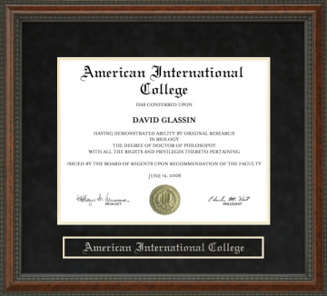 American International College (AIC) Diploma Frame