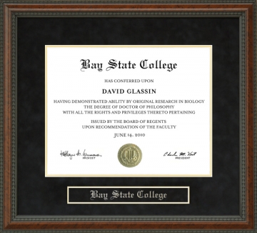 Bay State College Diploma Frame