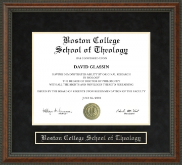 Boston College School of Theology and Ministry Diploma Frame