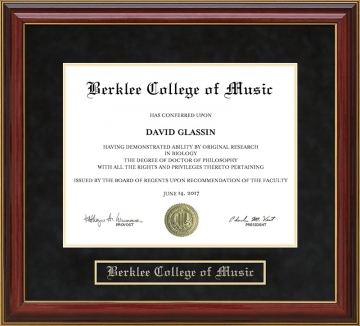 Berklee College of Music Mahogany Diploma Frame