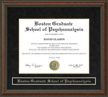 Boston Graduate School of Psychoanalysis (BGSP) Diploma Frame