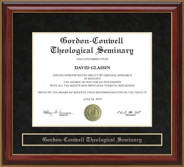 Gordon-Conwell Theological Seminary (GCTS) Mahogany Diploma Frame