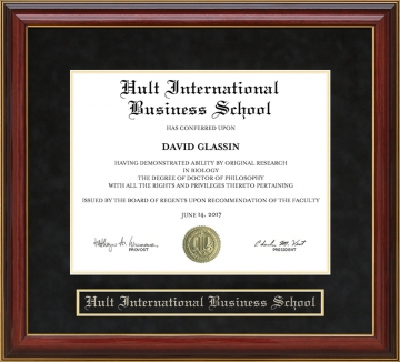 Hult International Business School Mahogany Diploma Frame