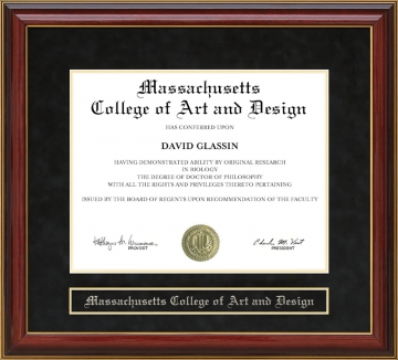 Massachusetts College of Art and Design Mahogany Diploma Frame