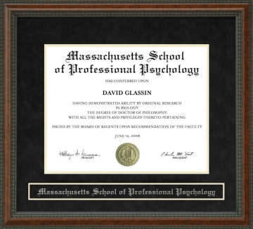 Massachusetts School of Professional Psychology (MSPP) Diploma Frame