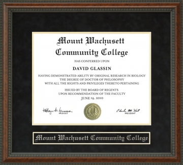 Mount Wachusett Community College (MWCC) Diploma Frame