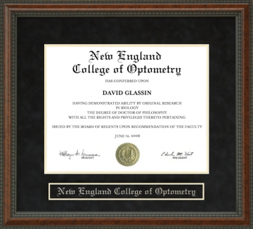 New England College of Optometry (NECO) Diploma Frame