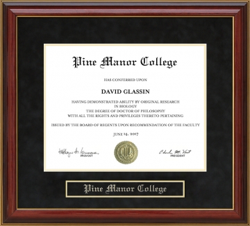 Pine Manor College (PMC) Mahogany Diploma Frame