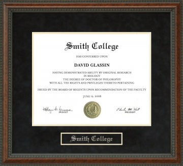 Smith College Diploma Frame