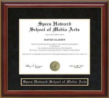 Specs Howard School of Media Arts Mahogany Diploma Frame