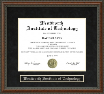 Wentworth Institute of Technology Diploma Frame