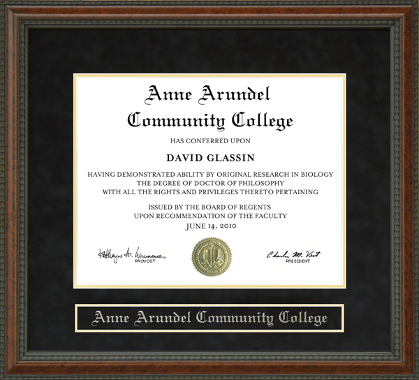 Anne Arundel Community College (AACC) Diploma Frame by Wordyisms