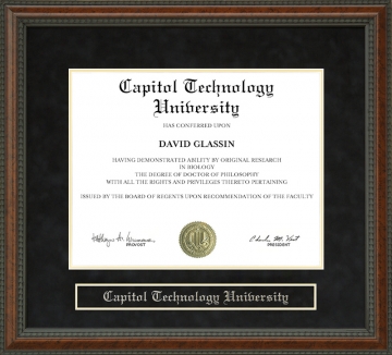 Capitol Technology University Diploma Frame