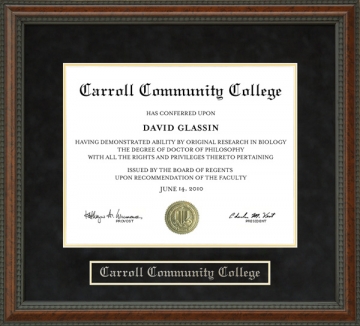 Carroll Community College Diploma Frame