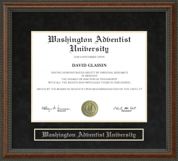 Washington Adventist University Diploma Frame