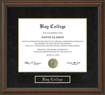 Bay College Diploma Frame