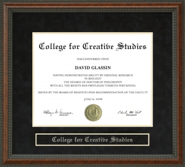 College for Creative Studies (CCS) Diploma Frame