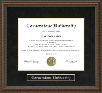 Cornerstone University Diploma Frame