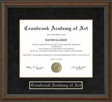 Cranbrook Academy of Art (CAA) Diploma Frame