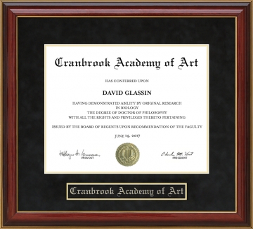 Cranbrook Academy of Art (CAA) Mahogany Diploma Frame
