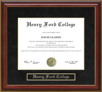 Henry Ford College (HFC) Mahogany Diploma Frame