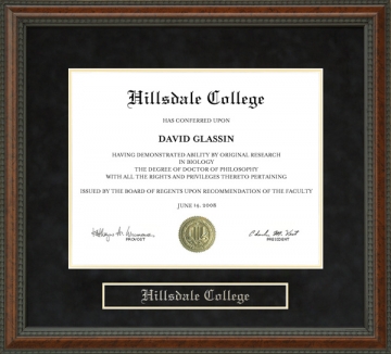 Hillsdale College Diploma Frame