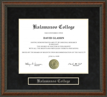 Kalamazoo College (K) Diploma Frame