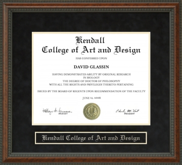 Kendall College of Art and Design (KCAD) Diploma Frame