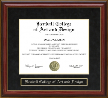 Kendall College of Art and Design (KCAD) Mahogany Diploma Frame