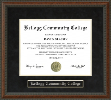 Kellogg Community College Diploma Frame