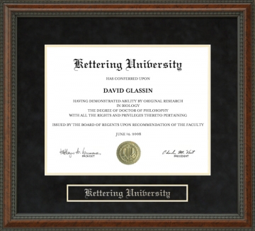 Kettering University Diploma Frame