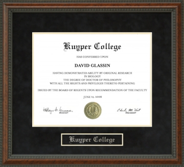 Kuyper College Diploma Frame