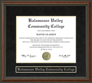 Kalamazoo Valley Community College (KVCC) Diploma Frame
