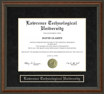 Lawrence Technological University Diploma Frame
