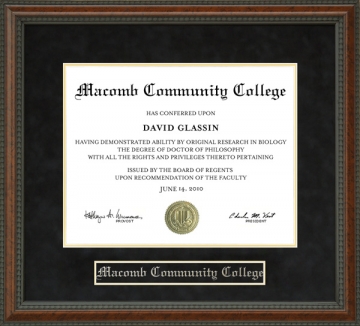 Macomb Community College Diploma Frame